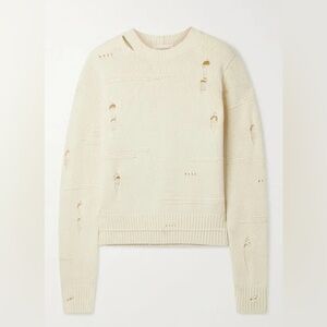Helmut Lang distressed wool, yak and cashmere blend sweater Ecru size medium